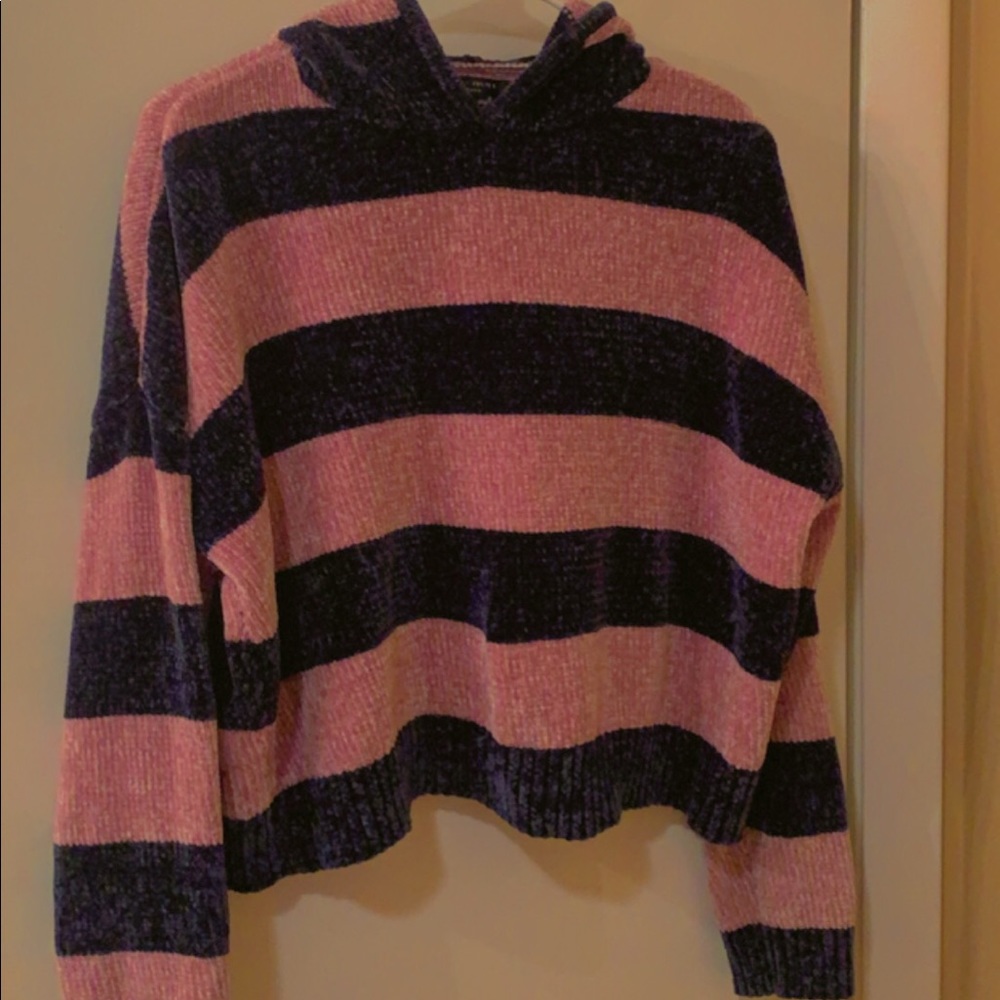 Pink and Navy Stripe Sweater